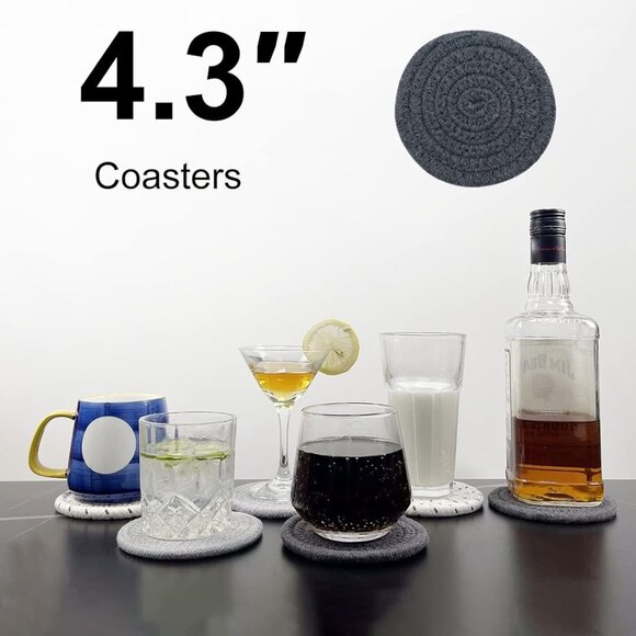 NWT Braided Woven Coasters 6pc - Picture 4 of 9